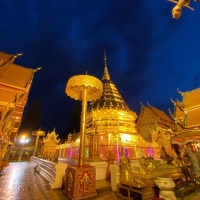 Umong temple + Hidden temple at Pha Lat + Chiang Mai Night View from Doi Suthep.